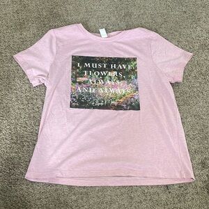 NWOT Girl’s Pink Floral Graphic Tee Size Extra Large
